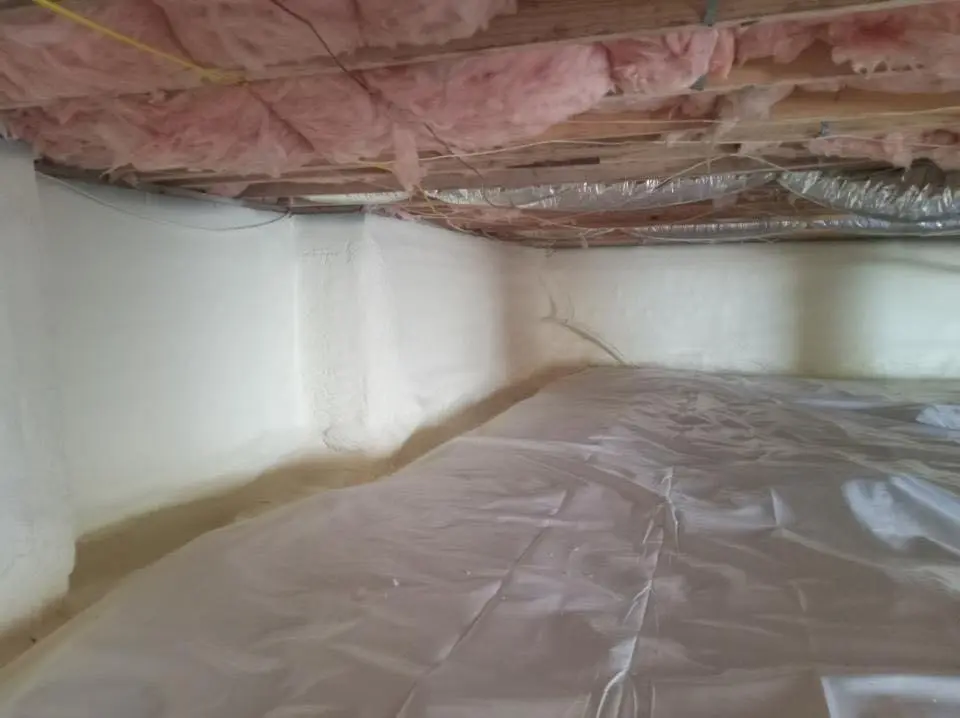 Crawl space encapsulation with closed-cell spray foam for Commercial Roof Restoration in San Juan Capistrano